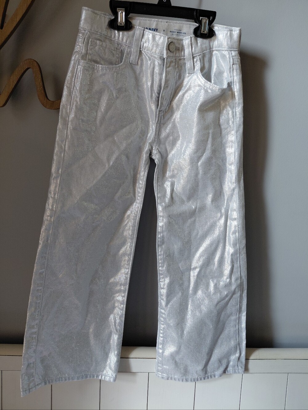 Girls Sz 8 Old Navy Silver Jeans